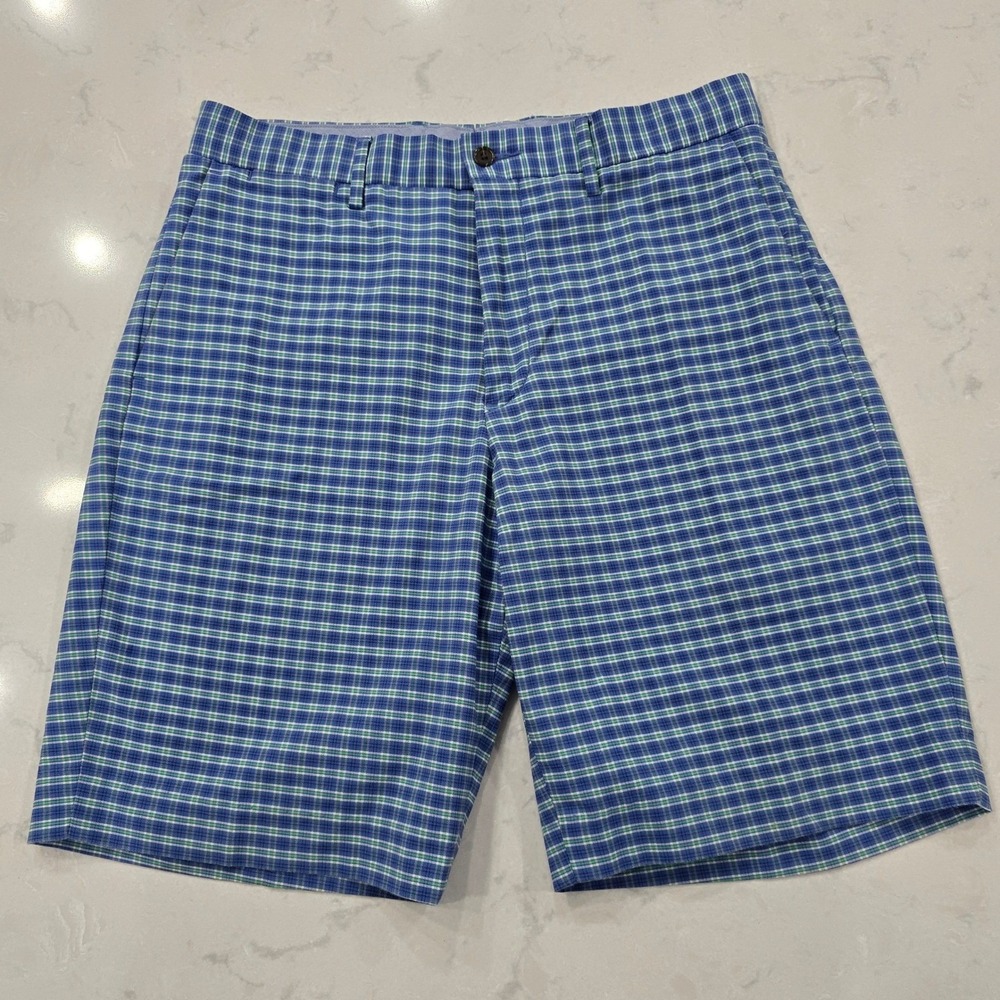 Polo Ralph Lauren Mens 30 Plaid Stretch Shorts Blue Green Classic Preppy